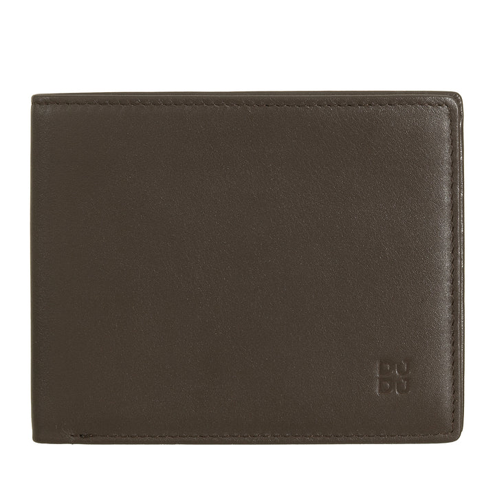 DUDU Men's RFID credit card wallet in genuine leather with 8 banknote cards