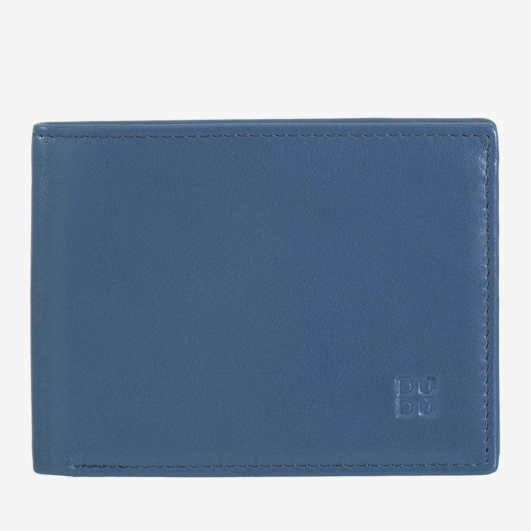 DUDU Portafoglio Uomo Blocco RFID in Pelle Schermato Piccolo da Tasca con slot Porta Carte di Credito