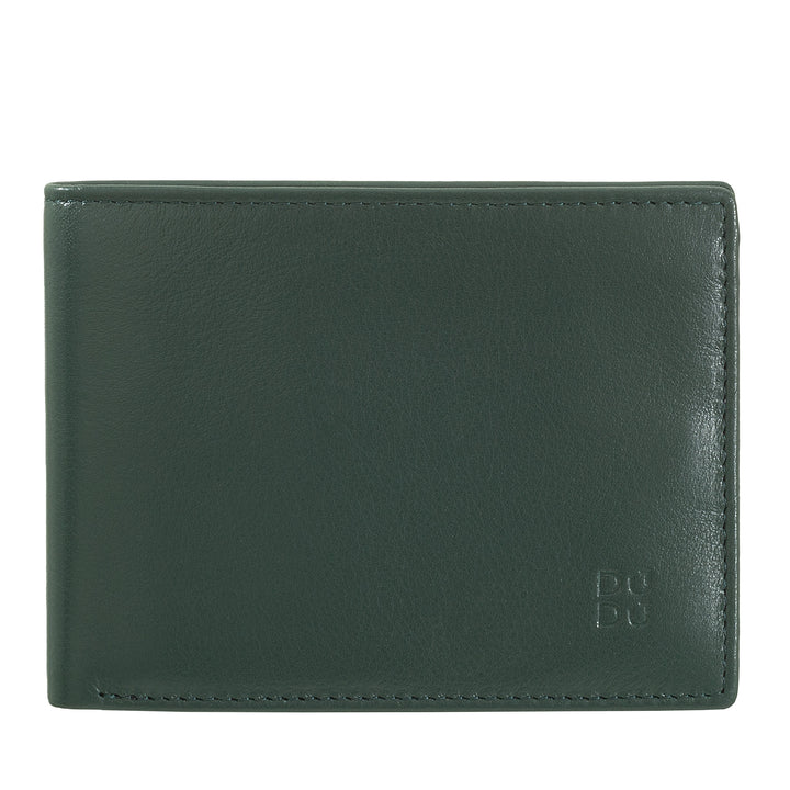 DUDU Men's Wallet RFID Blocking in Leather Shielded Small Pocket with Credit Card Slot