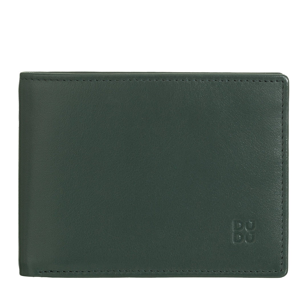 DUDU Men's Wallet RFID Blocking in Leather Shielded Small Pocket with Credit Card Slot