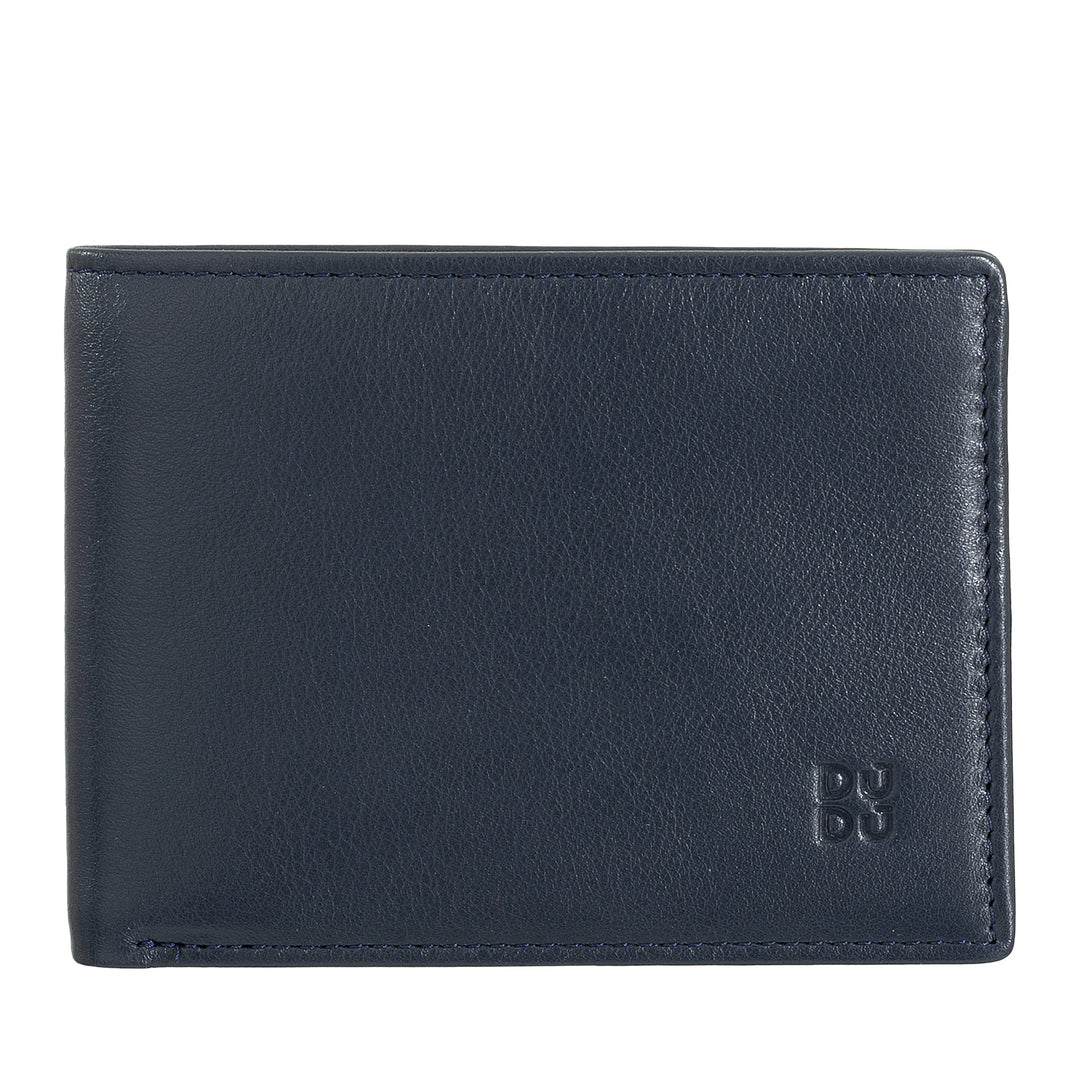 DUDU Men's Wallet RFID Blocking in Leather Shielded Small Pocket with Credit Card Slot