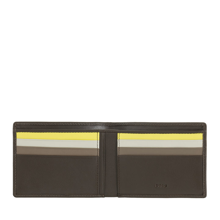 DUDU herrplånbok RFID-blockering i läderskyddad liten ficka med kreditkortsfack