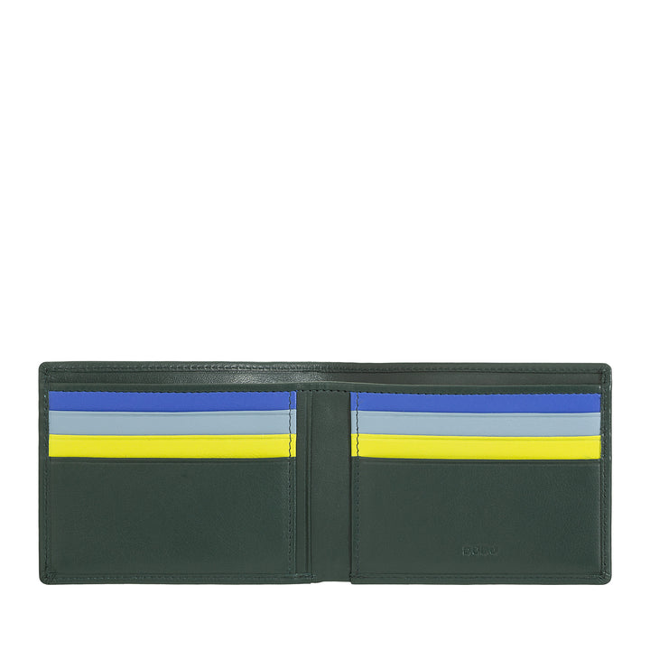 DUDU Men's Wallet RFID Blocking in Leather Shielded Small Pocket with Credit Card Slot