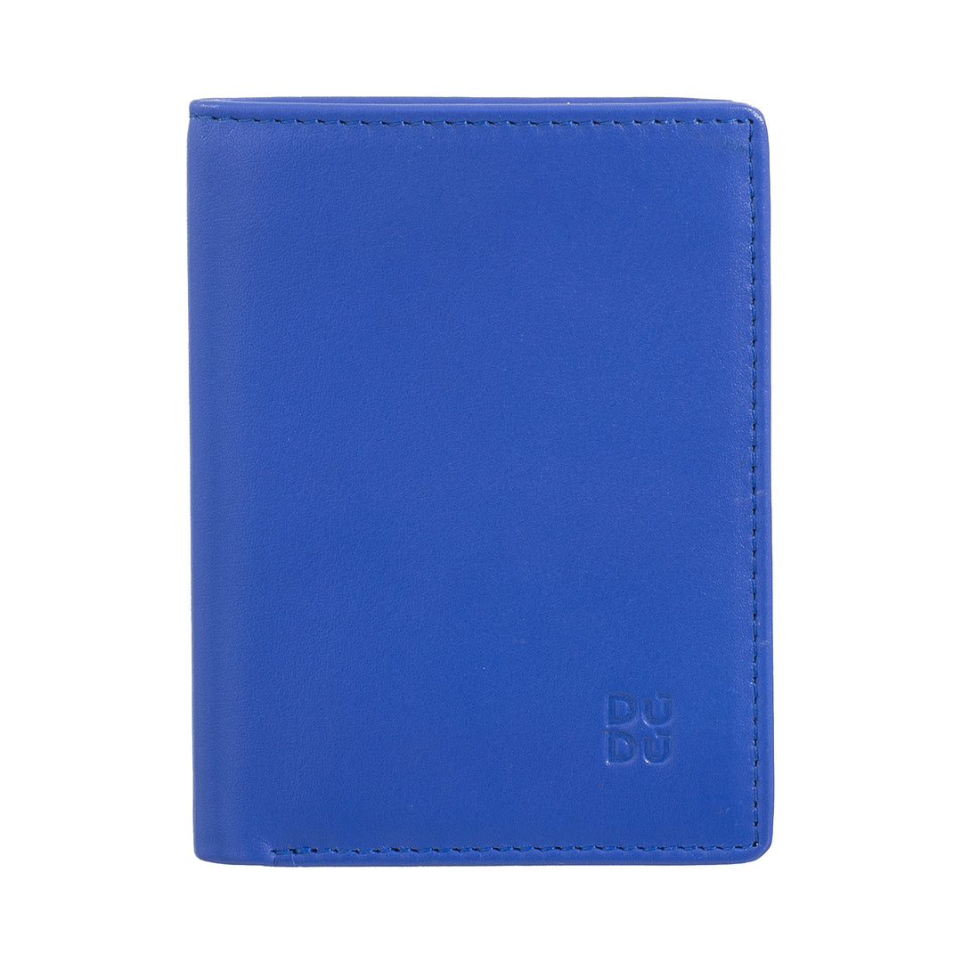 DUDU Cartera de piel para hombre, cartera delgada para hombre con tarjetero, tarjetero para billetes, pequeña y compacta, con protección RFID