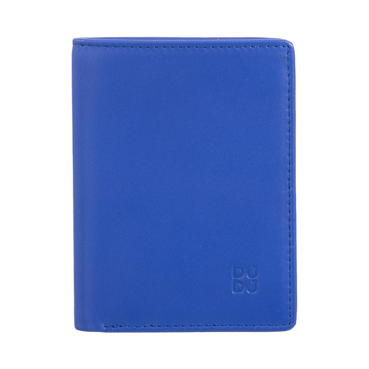 DUDU Cartera de piel para hombre, cartera delgada para hombre con tarjetero, tarjetero para billetes, pequeña y compacta, con protección RFID