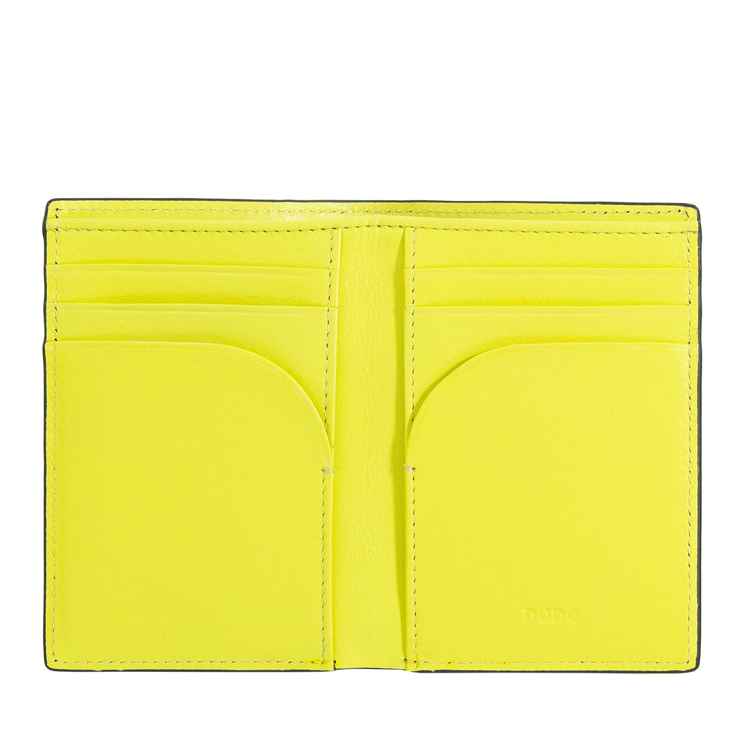 DUDU Cartera pequeña de piel para hombre, cartera delgada de piel con estampado RFID, compacta con tarjetero, tarjetero para billetes, monedero con cremallera