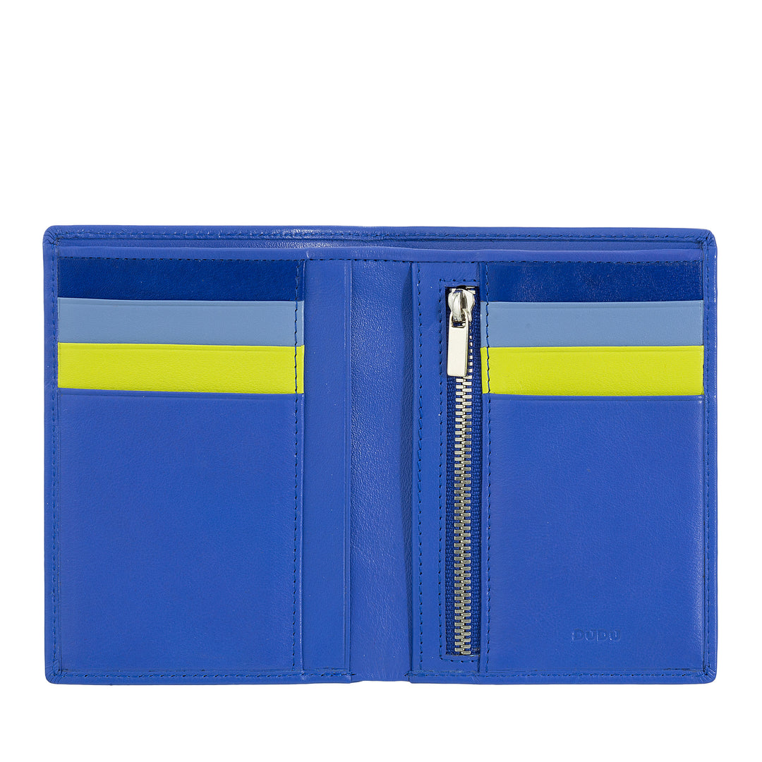 DUDU Slanke herenportemonnee van echt leer, klein en dun, geld- en creditcardhouder, compacte kaarthouder met interne ritssluiting, minimaal ontwerp