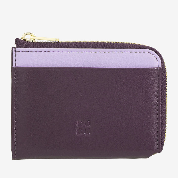 DUDU lille mænds tegnebog med lynlås, farverig læder RFID tegnebog, kreditkortholder, kompakt lommedesign