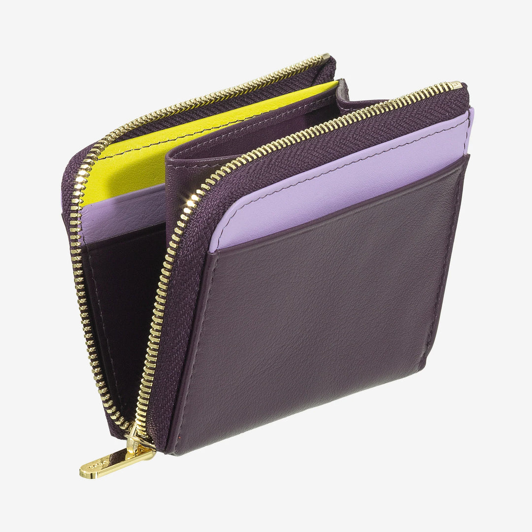 DUDU lille mænds tegnebog med lynlås, farverig læder RFID tegnebog, kreditkortholder, kompakt lommedesign