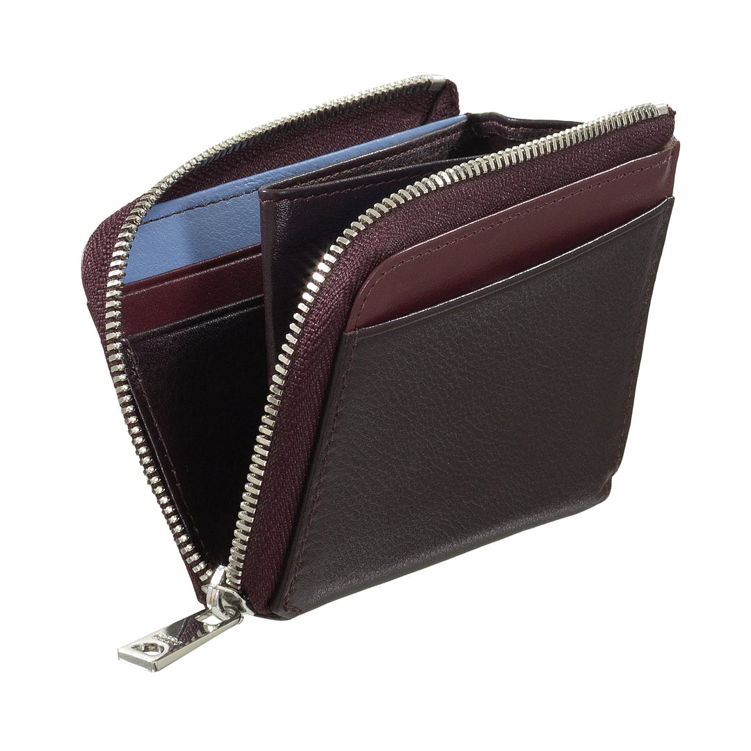 DUDU liten herrplånbok med dragkedja, färgglad läder RFID-plånbok, kreditkortshållare, kompakt fickdesign