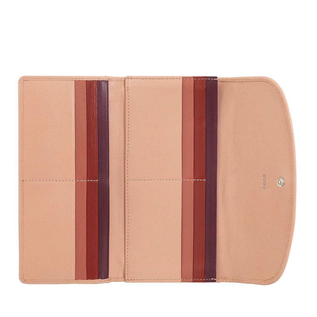 DUDU Portafoglio Donna Grande in Pelle Vera, Schermato RFID, Portafogli con Cerniera Portamonete, Multi Scomparti