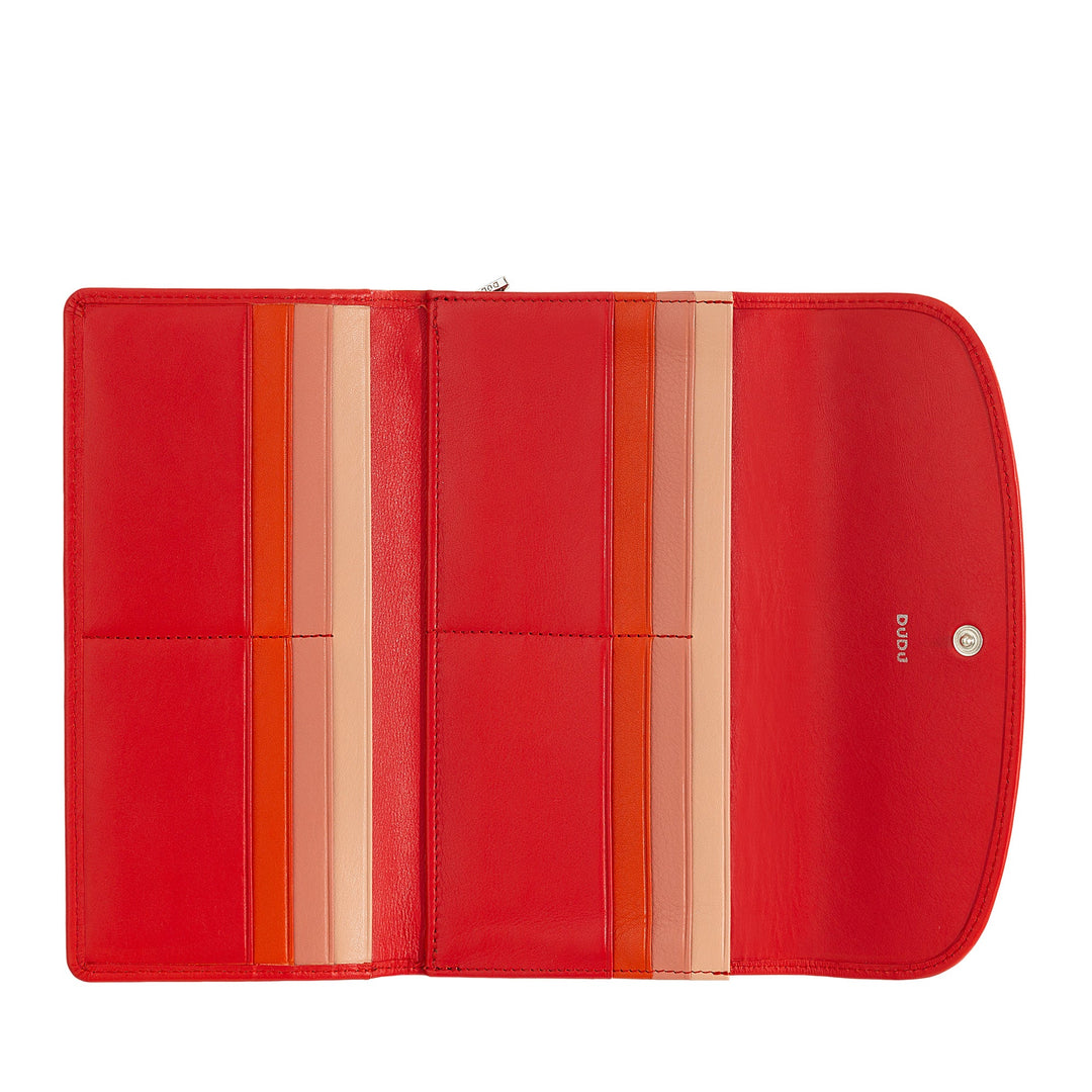 DUDU Cartera Grande de Mujer en Piel Auténtica, Blindada RFID, Carteras con Monedero con Cremallera, Múltiples Compartimentos