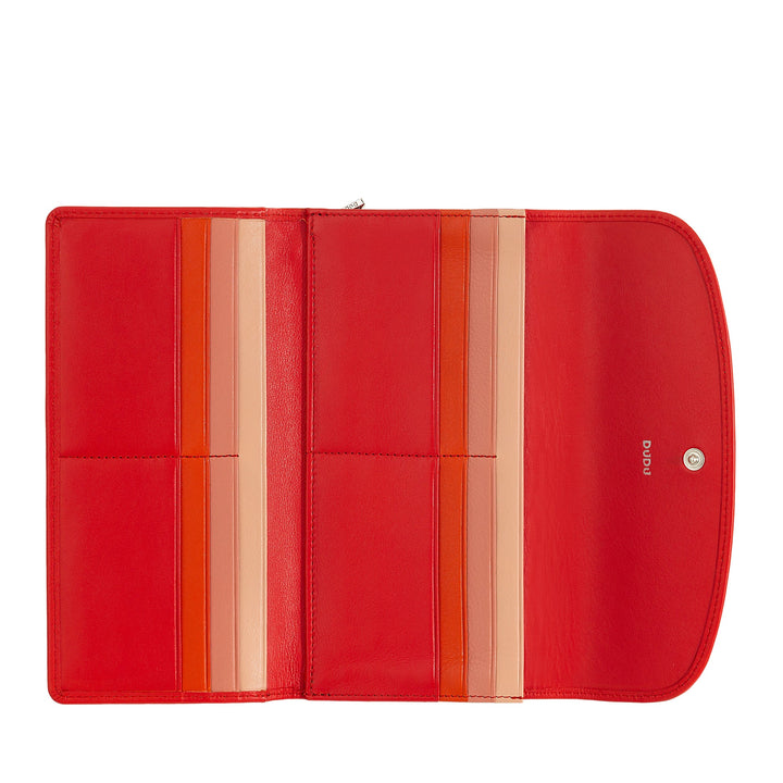 DUDU Cartera Grande de Mujer en Piel Auténtica, Blindada RFID, Carteras con Monedero con Cremallera, Múltiples Compartimentos
