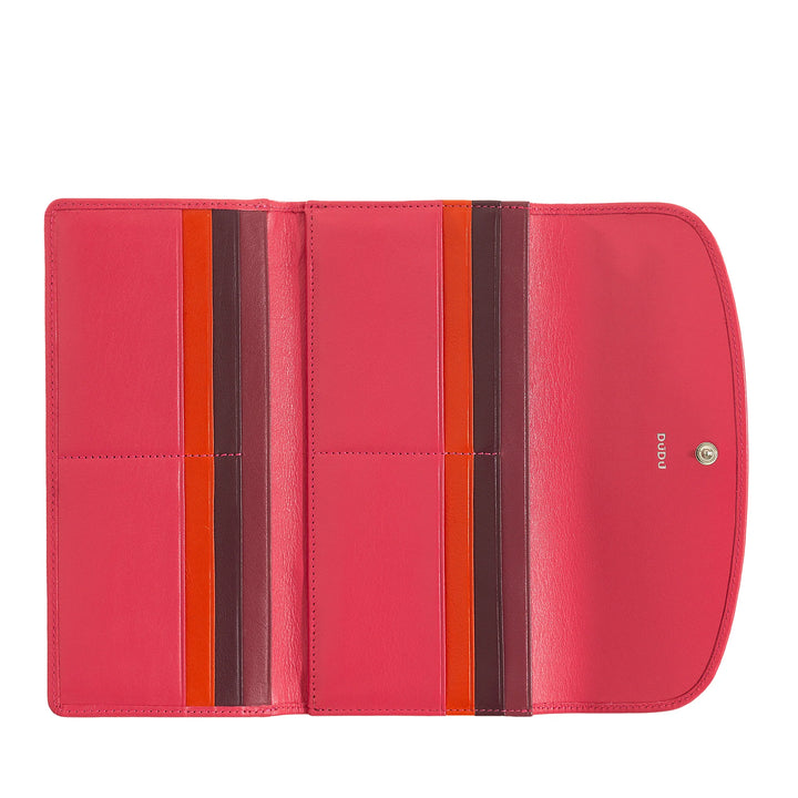 DUDU Portafoglio Donna Grande in Pelle Vera, Schermato RFID, Portafogli con Cerniera Portamonete, Multi Scomparti