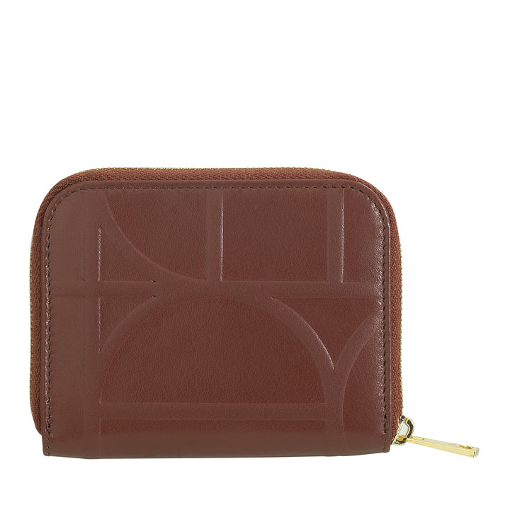 DUDU Men's and Women's Small Coin Purse in Printed Leather with Zip, Card Pockets - Small Compact Wallet