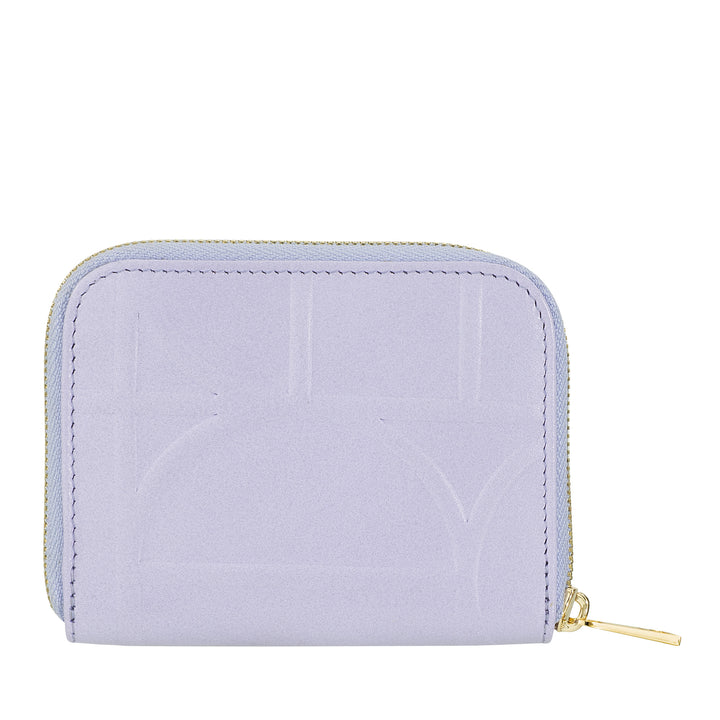 DUDU Men's and Women's Small Coin Purse in Printed Leather with Zip, Card Pockets - Small Compact Wallet