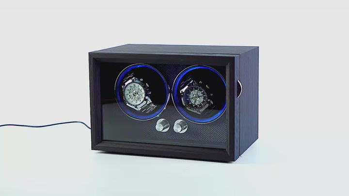 Capodagli-Box mit Rotor für 2 schwarze XB2-Uhren