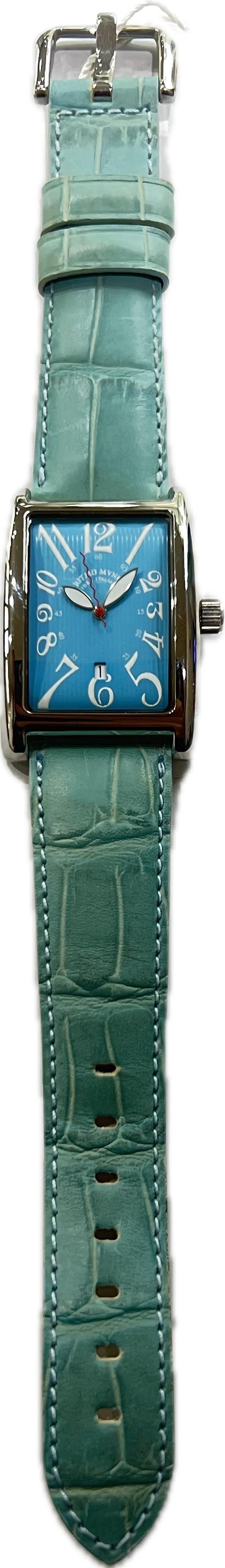 Ceas Ritmo Mundo Piccolo Data 31x38mm oțel cuarț turcoaz 1882T - Capodagli 1937