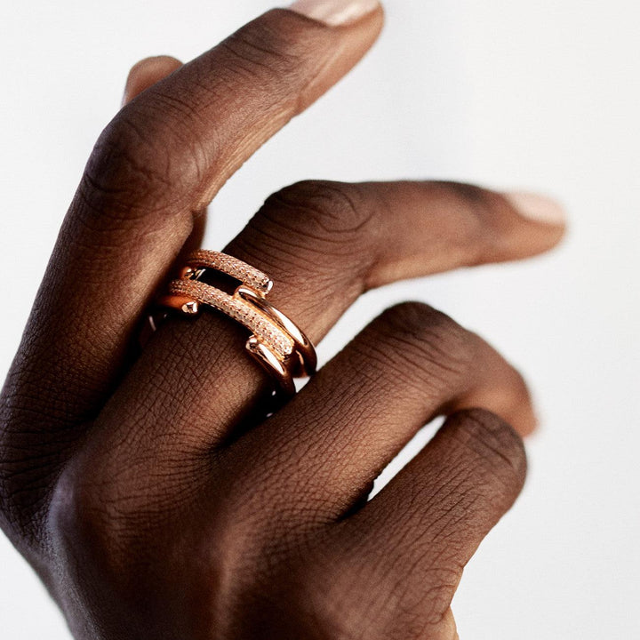 Rosévit bandring 925 silver PVD roséguld finish cubic zirconia RZBI.53B - Capodagli 1937