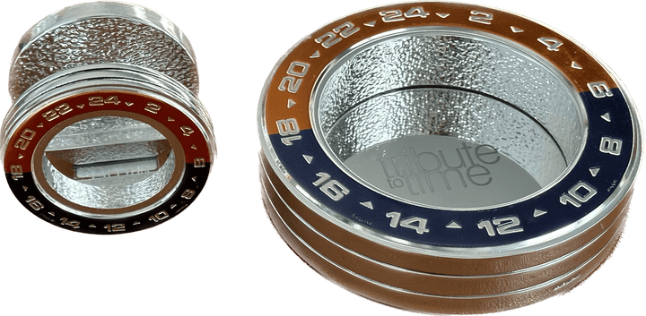 Sequenze set 2 pieces desk GMT Pepsi silver laminate GMT-RO-BL - Capodagli 1937