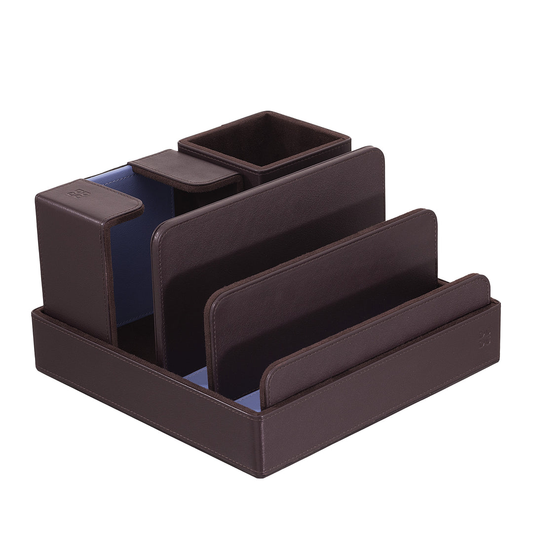 DUDU Set de birou din piele pentru birou 4 buc cu tavă de buzunar Suport stilou Suport scrisori Suport blocnotes