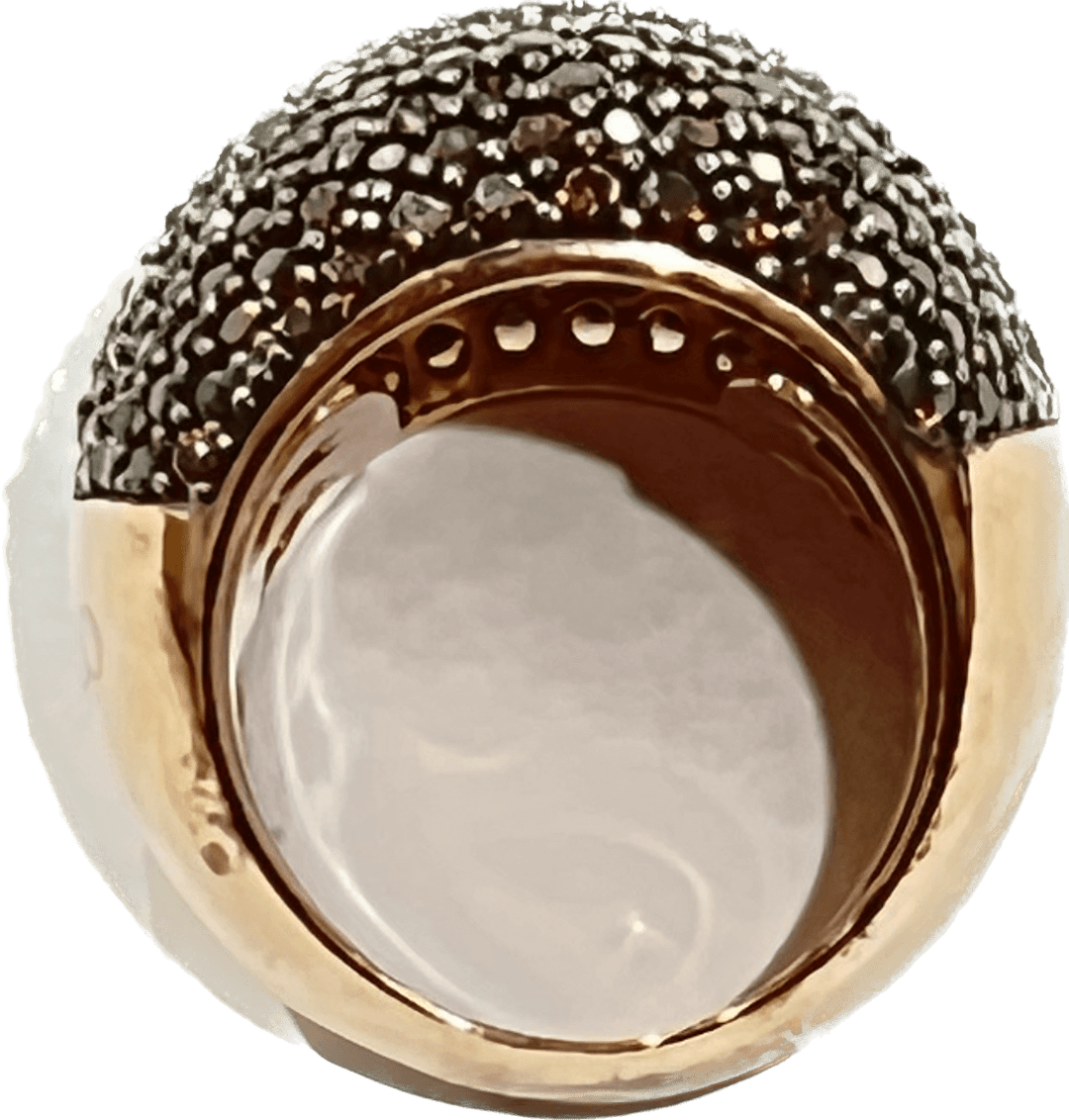 Sidalo Pavè Brun ring 925 sølv PVD rosa guld finish cubic zirconia M4425-BW - Capodagli 1937