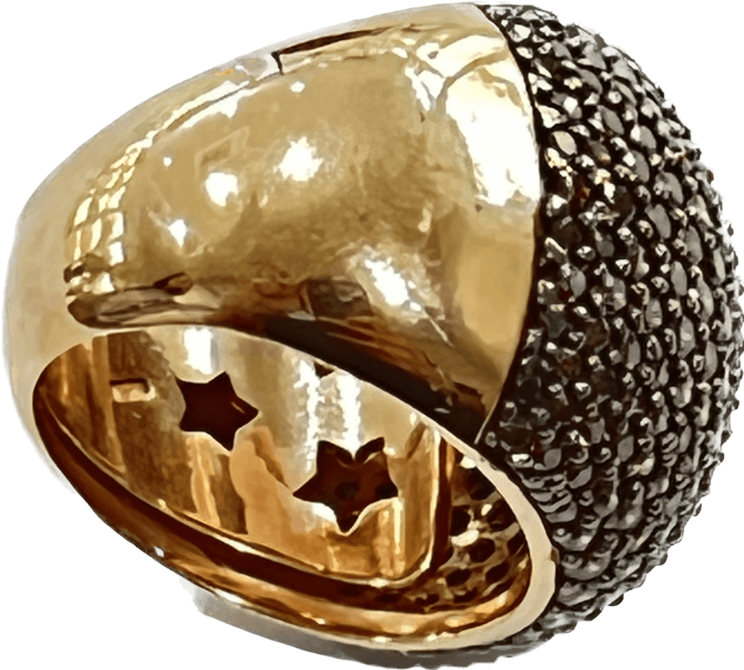 Sidalo Pavè Brun ring 925 sølv PVD rosa guld finish cubic zirconia M4425-BW - Capodagli 1937