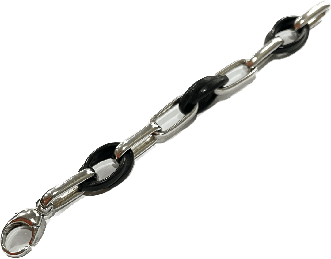 Sidalo ketjuranneke 925 hopea eebenpuu M-4128-EB - Capodagli 1937