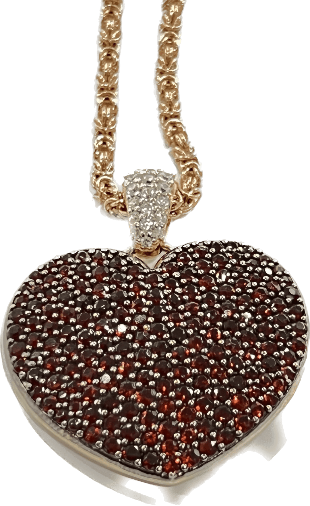 Sidalo Heart kaulakoru 925 hopea PVD ruusukulta granaattiviimeistely M-4424 - Capodagli 1937