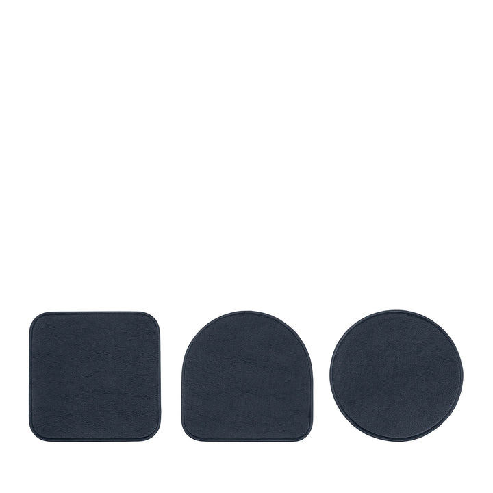 DUDU Set de 3 suporturi din piele moale colorată, față-verso, formă rotundă pătrată, 9,5x9,5 cm, design elegant