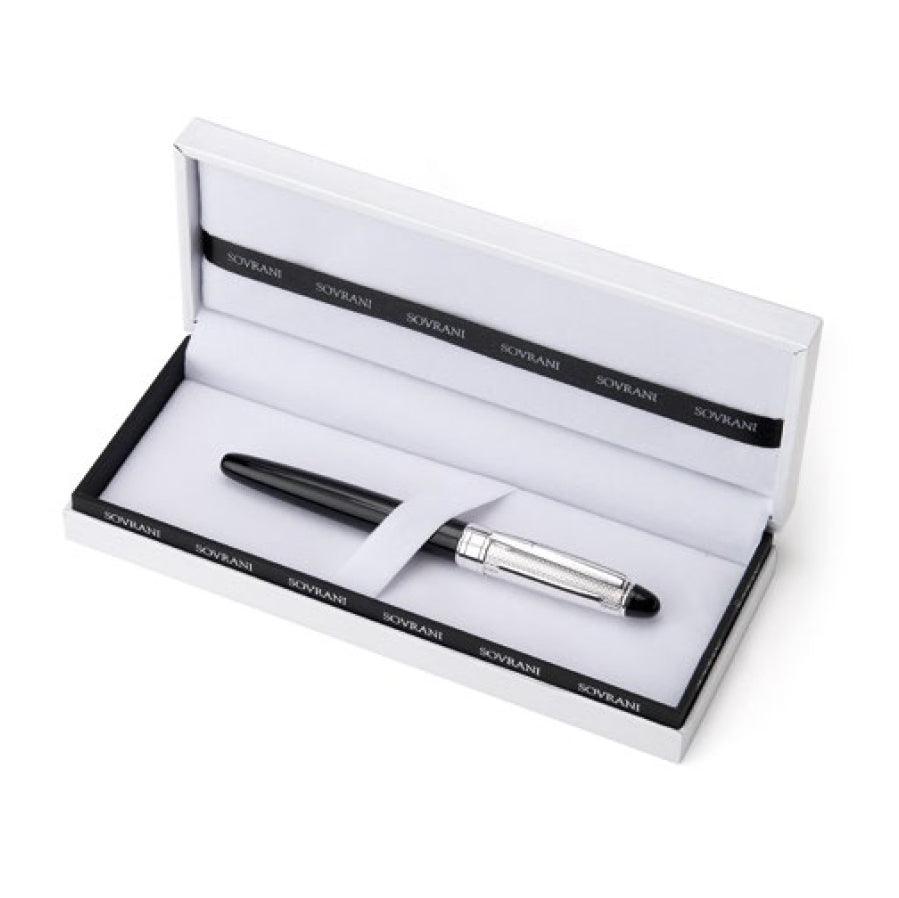 Długopis Sovrani, czarna żywica, stal W2939 - Capodagli 1937