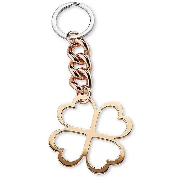 Brelok z czterolistną koniczyną Sovereigns, brąz, wykończenie w kolorze różowego złota, J6464 - Capodagli 1937