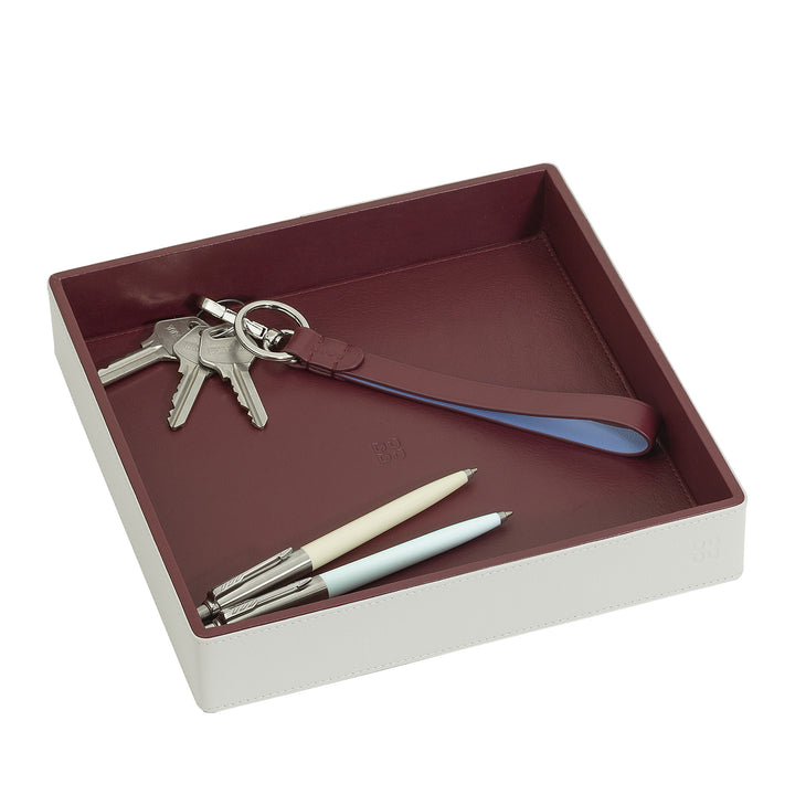 DUDU Entryway Designer -värinen nahkainen taskutarjotin lahjarasialla