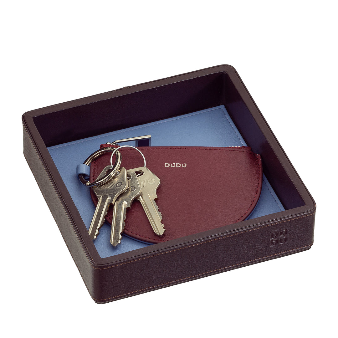 Δερμάτινος δίσκος τσέπης σε χρώμα DUDU Entryway Designer, 14x14cm, με κουτί δώρου