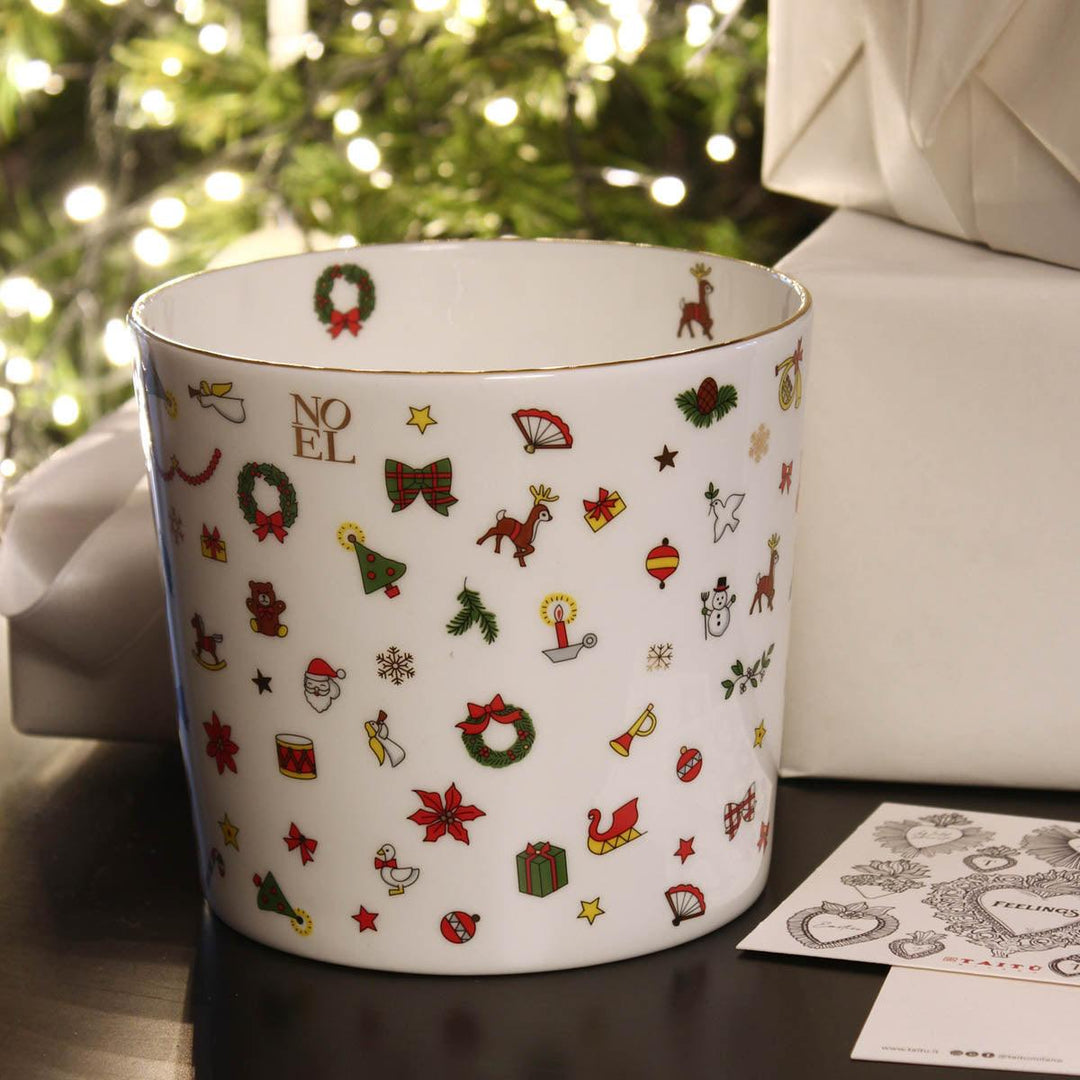 Taitù stor cachepot Noel Oro Collection Fine Bone China 12-4-15 - Capodagli 1937