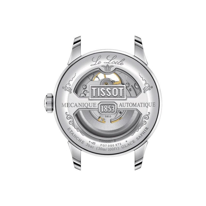 Reloj Tissot Le Locle Powermatic 80 Open Heart 39mm plata automático acero T006.407.16.033.01 - Capodagli 1937