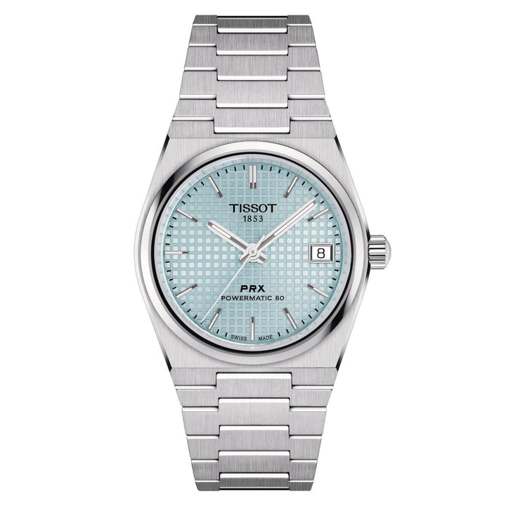 Tissot horloge PRX Powermatic 80 35 mm turquoise automatisch staal T137.207.11.351.00 - Capodagli 1937