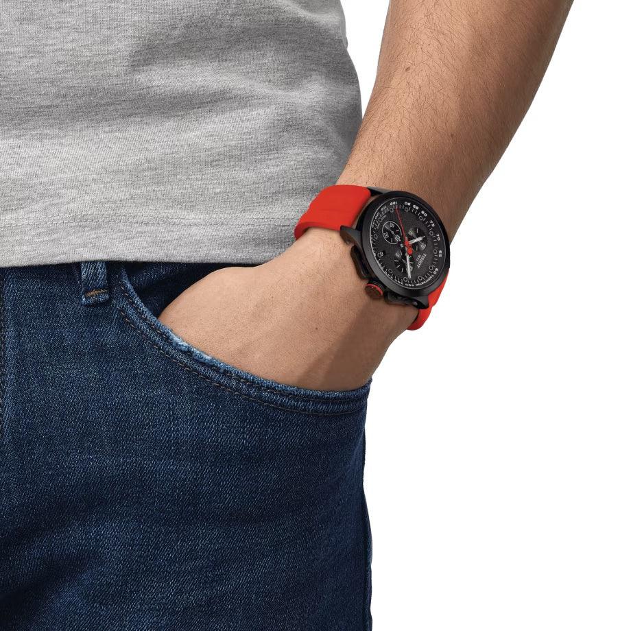 Zegarek Tissot Supersport Lav23 45mm czarna stal kwarcowa czarne wykończenie PVD T135.417.37.051.04 - Capodagli 1937