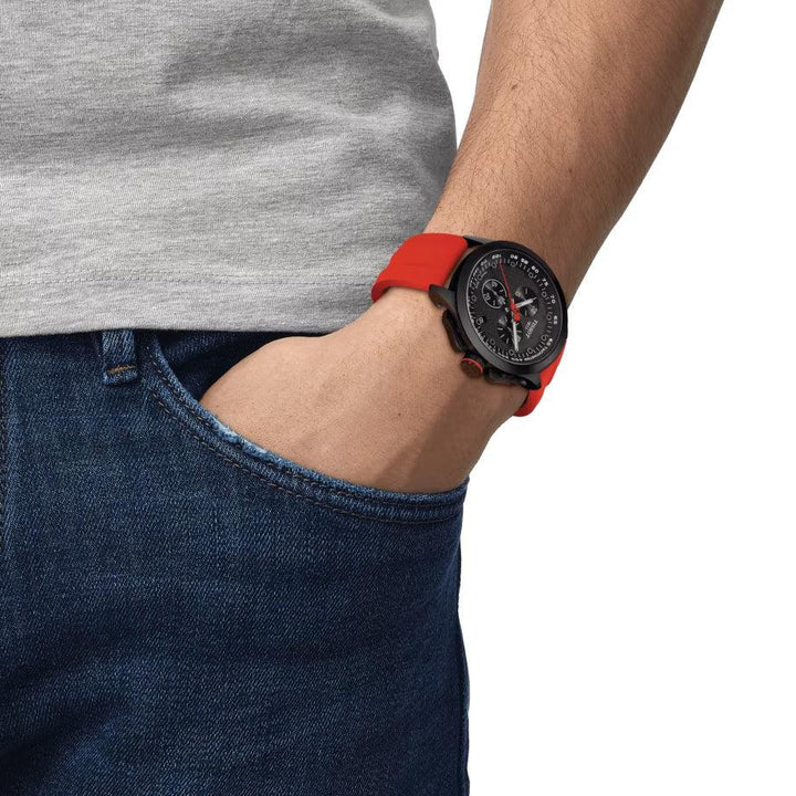 Zegarek Tissot Supersport Lav23 45mm czarna stal kwarcowa czarne wykończenie PVD T135.417.37.051.04 - Capodagli 1937