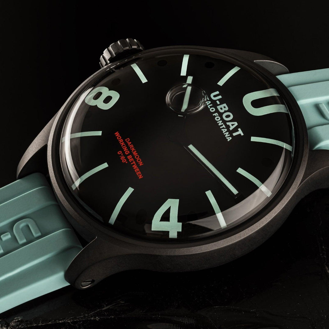 U-BOAT-Uhr Darkmoon BK Aquamarin 44 mm Quarzstahl mit schwarzem PVD-Finish 9526 U-BOAT – Capodagli 1937