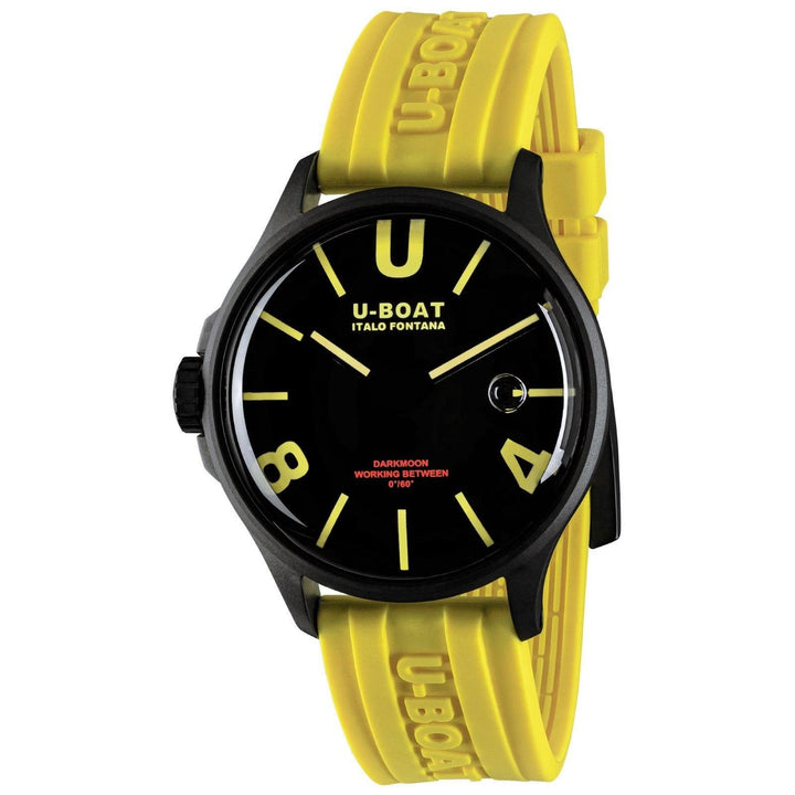 U-BOAT-Uhr Darkmoon BK Yellow PVD 44 mm schwarzer Quarzstahl schwarz PVD-Finish 9522/A – Capodagli 1937