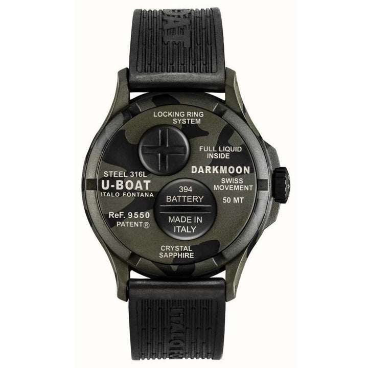 U-BOAT-Uhr Darkmoon Camuflage grau 44 mm Quarzstahl PVD-Finish grau 9550 – Capodagli 1937