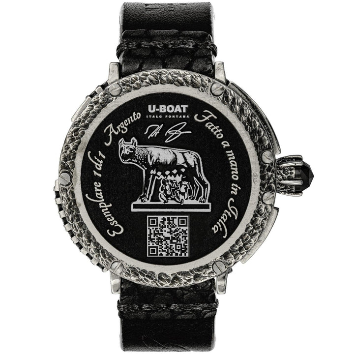 U-BOAT kello Roma Special Edition 45mm musta automaattinen 925 hopea RM925QR - Capodagli 1937