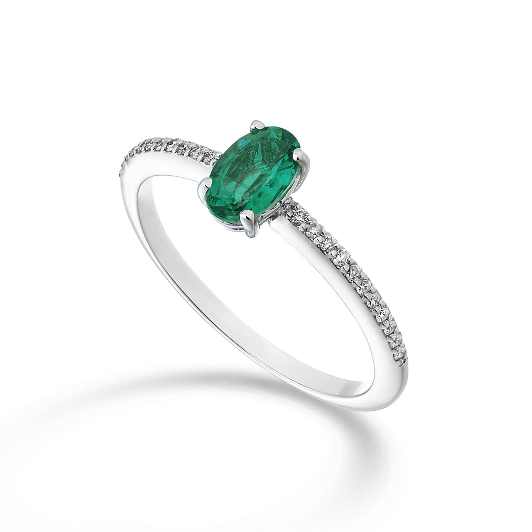 Mikiko an 18k emerald n. οβάλ 6x4 ct.0,46 διαστ. ct.0.08 MA5102O4SMN046