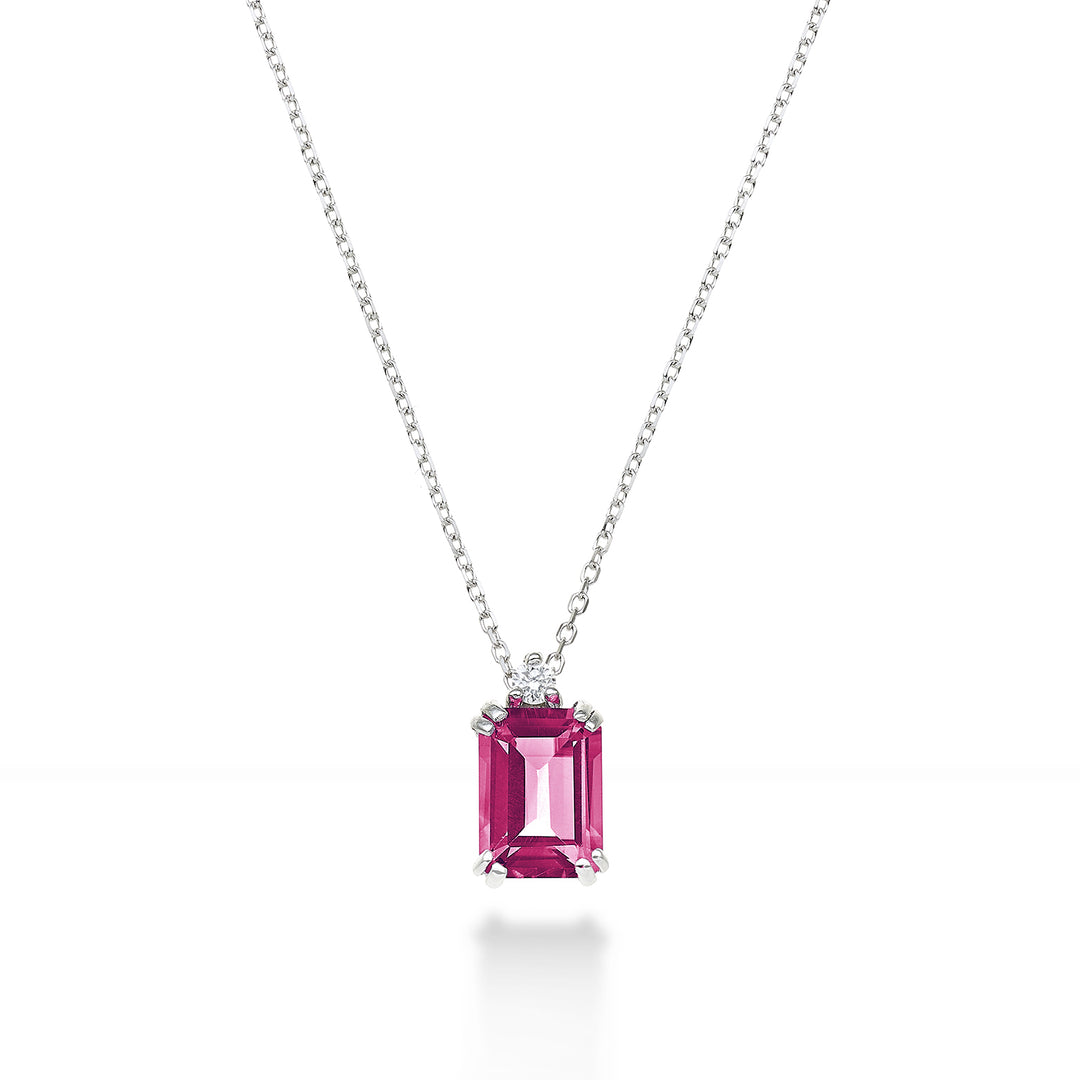 Nihama cl 18k topazio pink ottagonale 7x5 ct.1,10 diam. ct.0,025 NPCL090DITPPK2O4