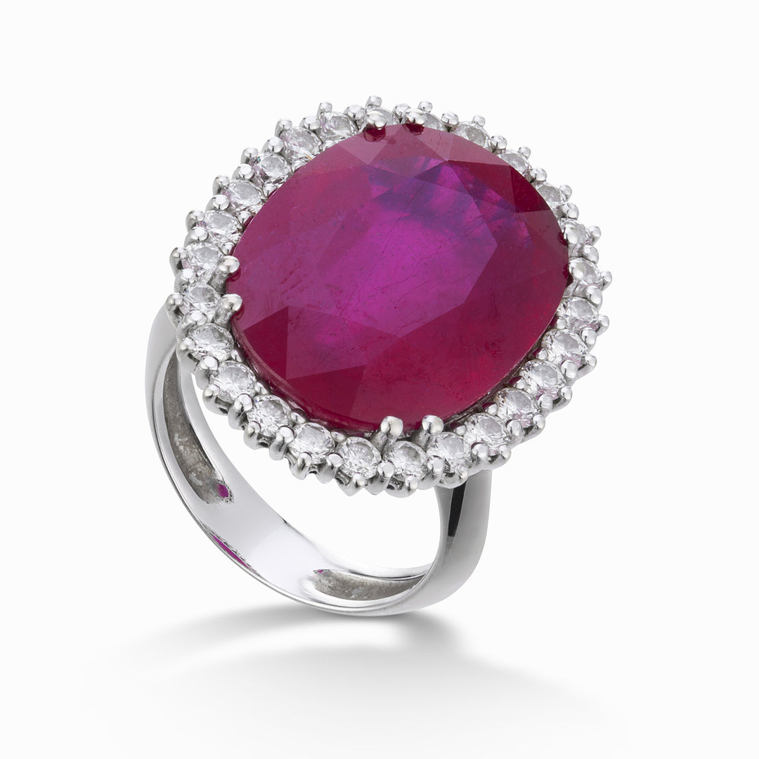 Inel cu rubin Golay 22,10 ct și împrejmuire cu diamant APU414DIRU-22063110005