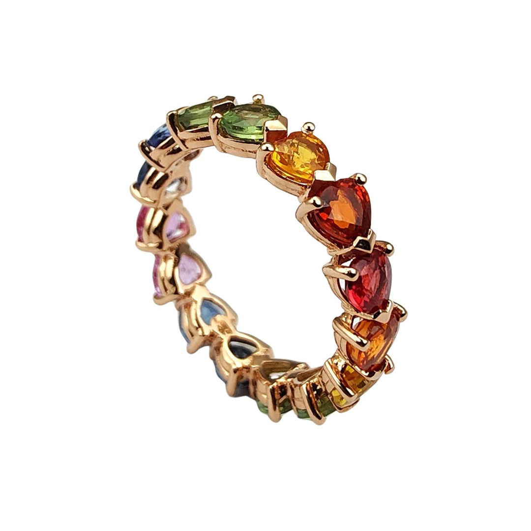 Bague Golay avec coeurs saphir multicolores AETL449MC4-24151110008