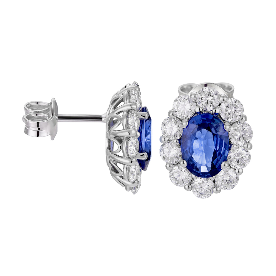 Brincos ovais de safira e diamante Golay 8x6 OCL044DIZB-20255110083