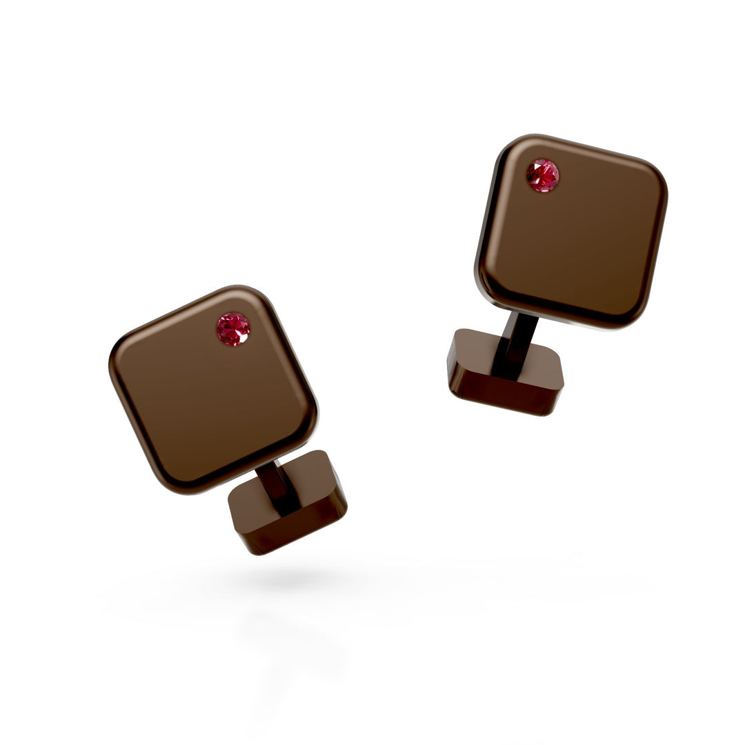World Diamond Group Ruskea Titanium Ruby Socket Kalvosinnapit GGEM001RUMA