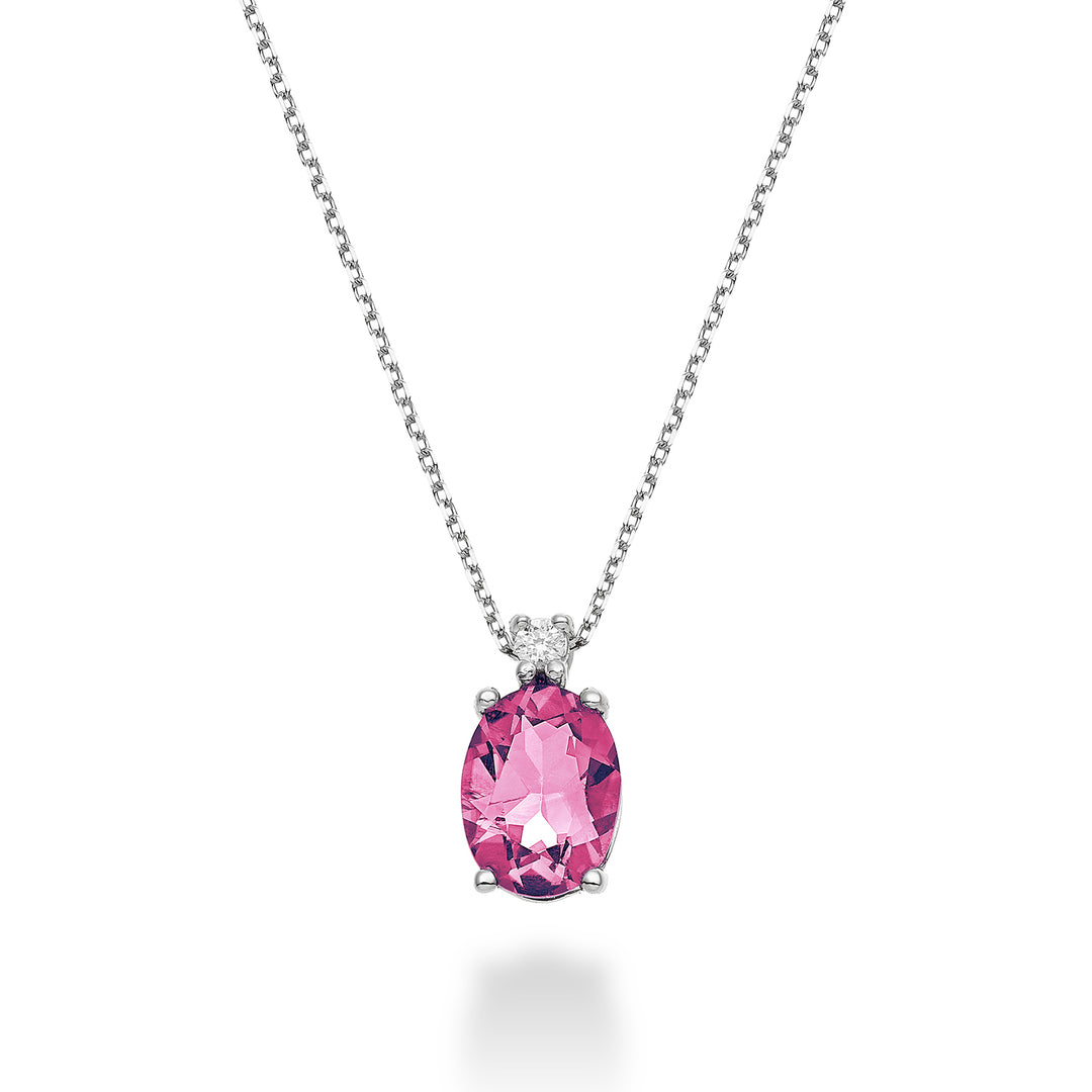 Mikiko cl 18k topazio pink ovale 8x6 ct.1,40 diam. ct.0,025 MD5036O4TPPK